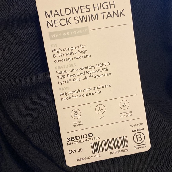 Athleta Maldives High Neck Tankini // Black - Picture 6 of 13